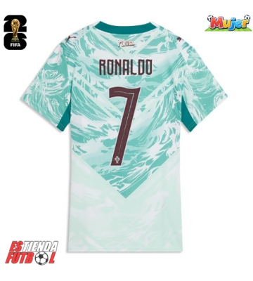 Portugal Cristiano Ronaldo #7 Segunda Equipación Mujer Mundial 2026 Manga Corta